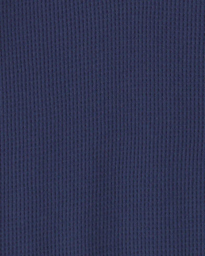 Baby Boy Thermal Long-Sleeve Hooded Bodysuit - Navy Blue