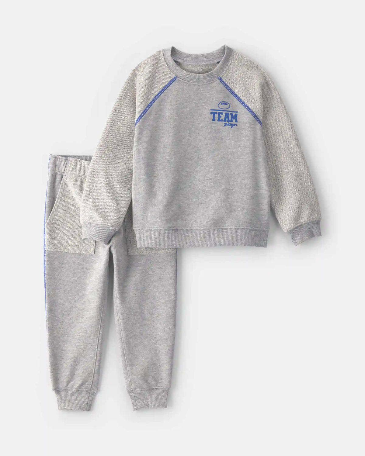 Baby Boy 2-Piece 'Team Player' French Terry Sweatshirt & Pant Set - Grey