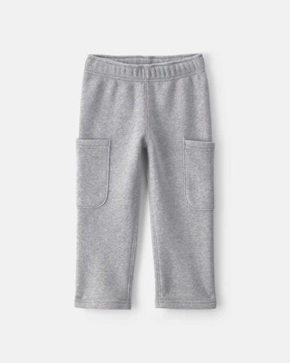 Baby Boy 2-Piece 'Little Champ' Football Fleece Top & Pant Set - Navy Blue/Grey