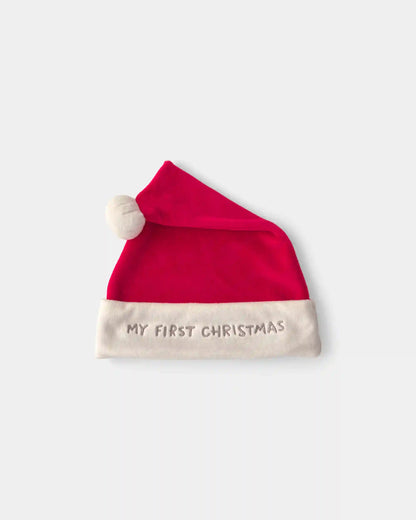 Baby 'My First Christmas' Santa Hat - Red