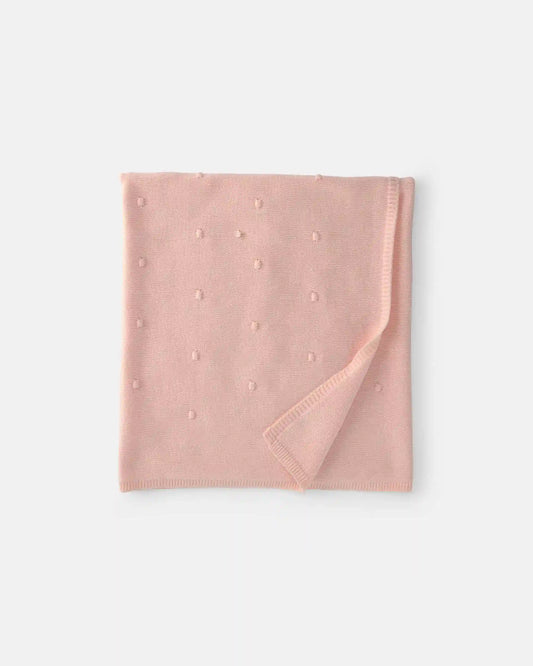 Baby Girl Knit Dot Blanket - Pink