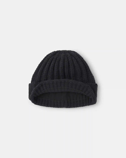 Baby Boy Ribbed Beanie - Black