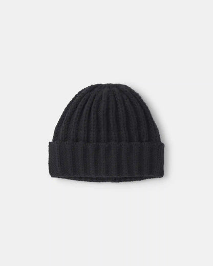 Baby Boy Ribbed Beanie - Black