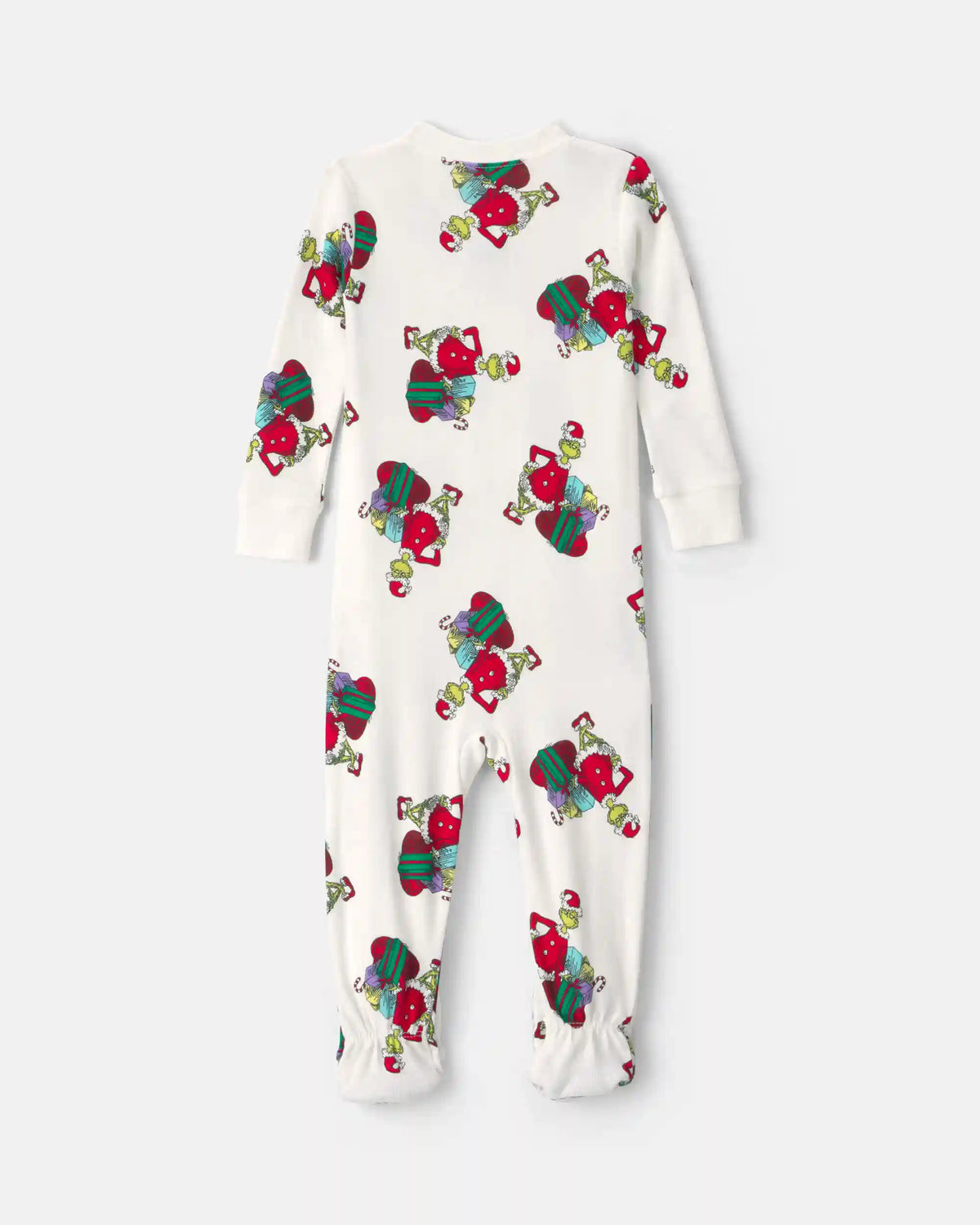 Baby 1-Piece Dr. Seuss™ The Grinch Christmas 2-Way Zip 100% Cotton Snug Fit Footed Pajama - Ivory