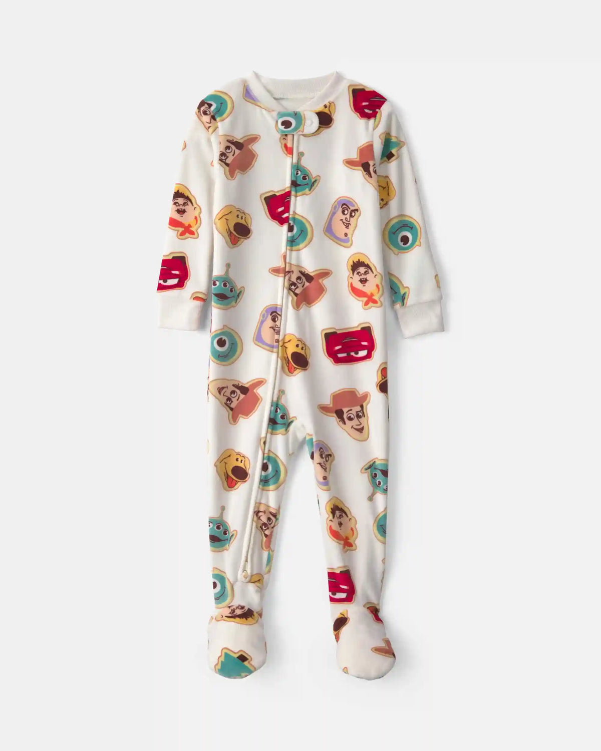 Baby Boy 1-Piece Pixar 2-Way Zip DreamPlush Snug Fit Footed Pajama - Cream