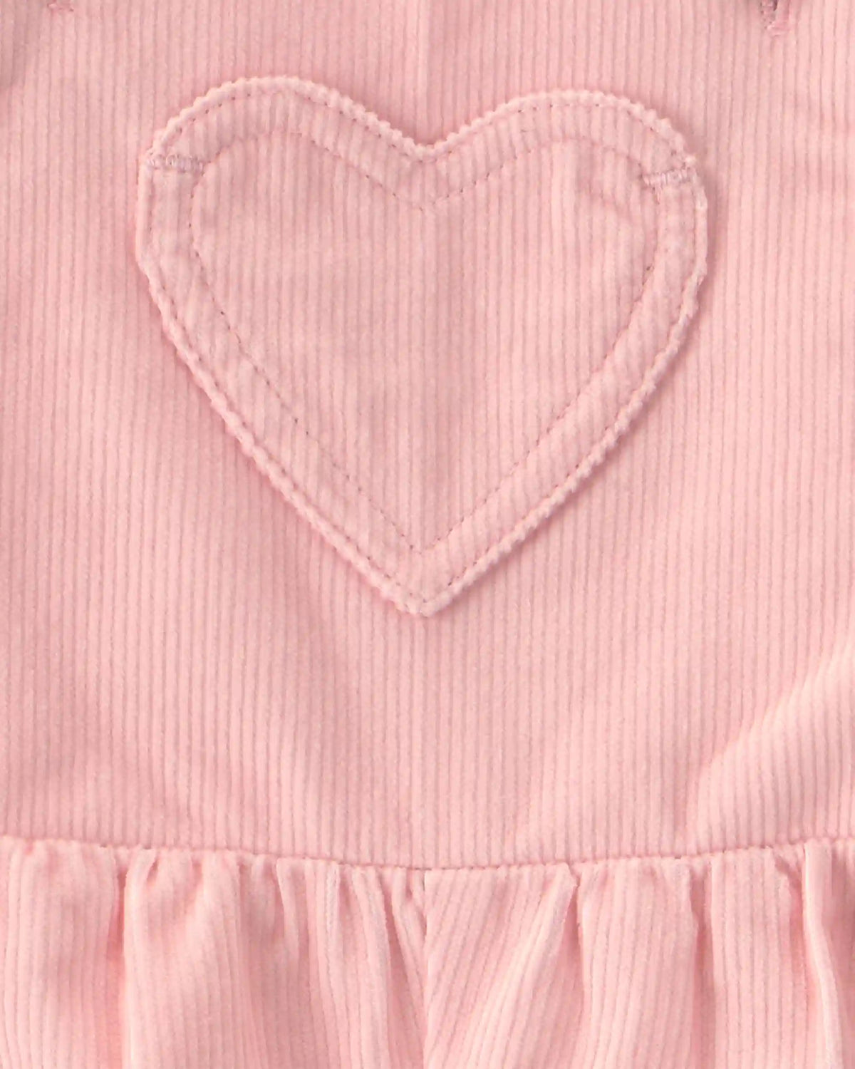 Baby Girl 2-Piece Heart Corduroy Overall Set - Pink