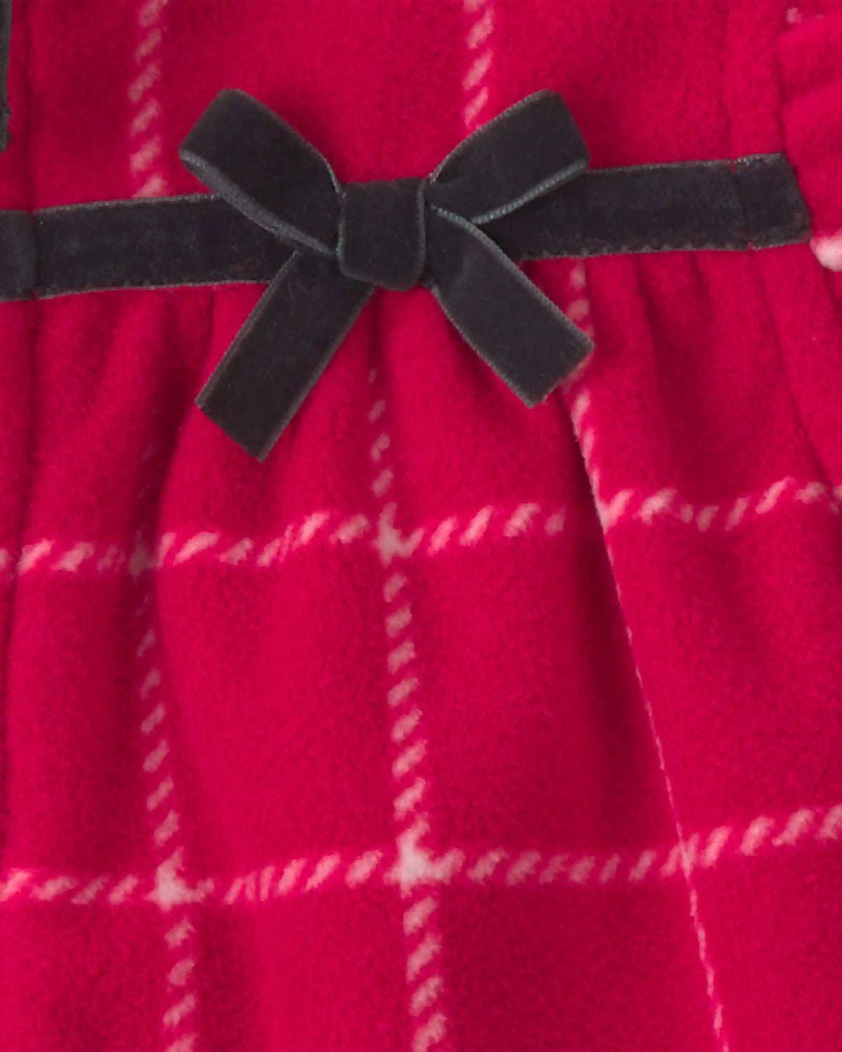 Baby Girl 3-Piece Plaid Fleece Layering Set - Red/Black/Cream