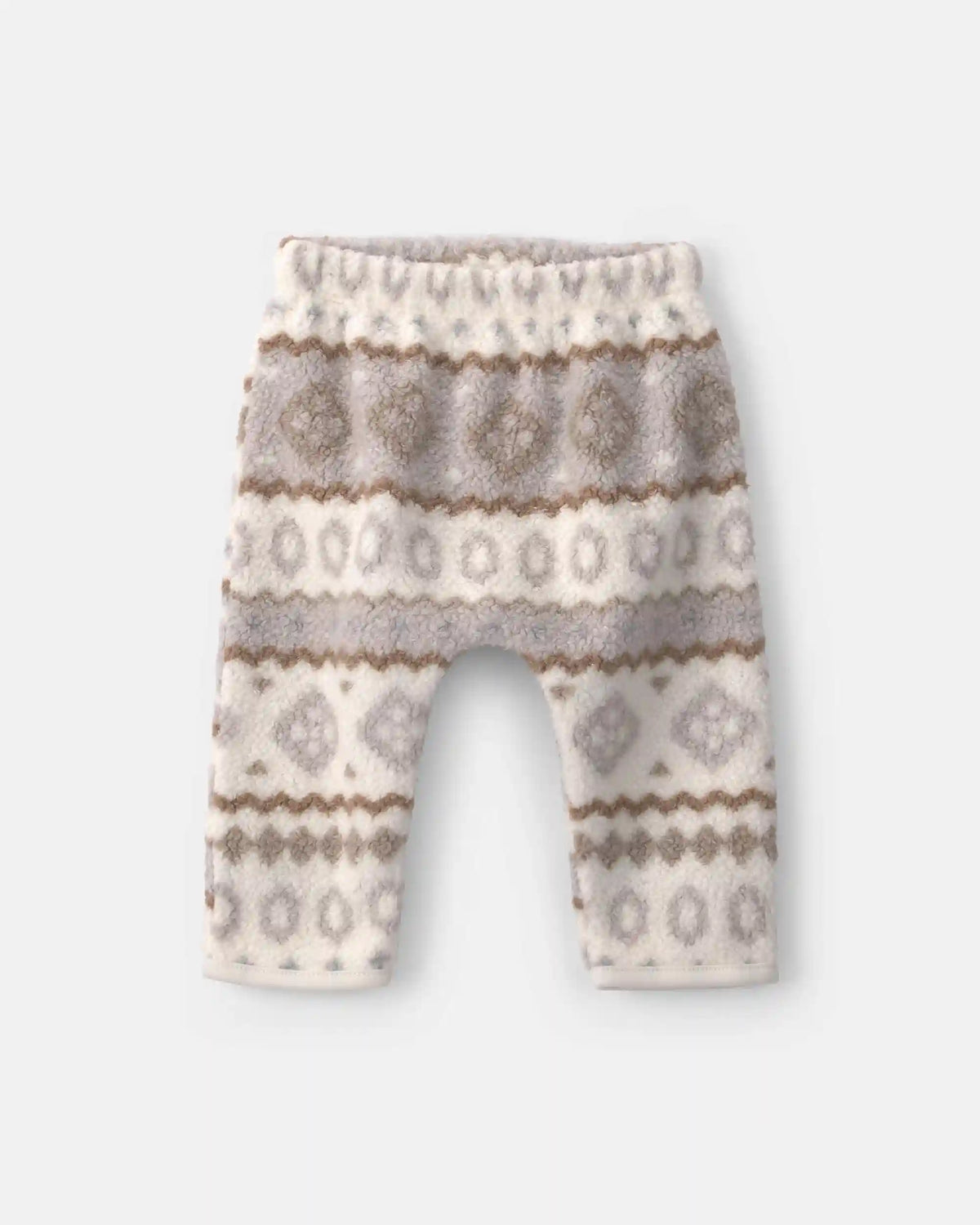 Baby Boy 3-Piece Fair Isle Fleece Layering Set - Cream/Grey