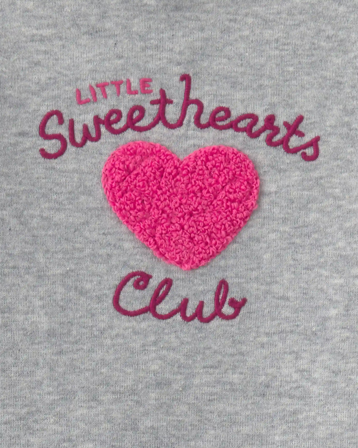 Baby Girl 2-Piece 'Little Sweethearts Club' Long-Sleeve Bodysuit & Pant Set - Pink/Grey