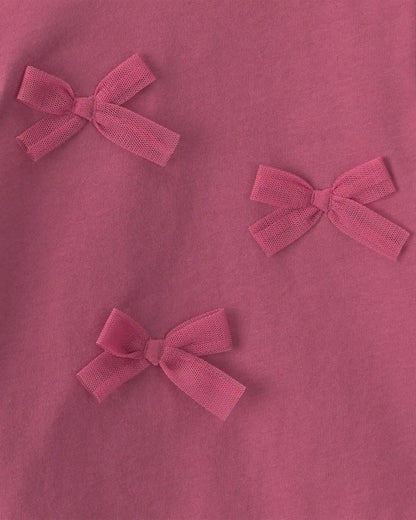 Baby Girl 2-Piece Bow Long-Sleeve Bodysuit & Pant Set - Pink