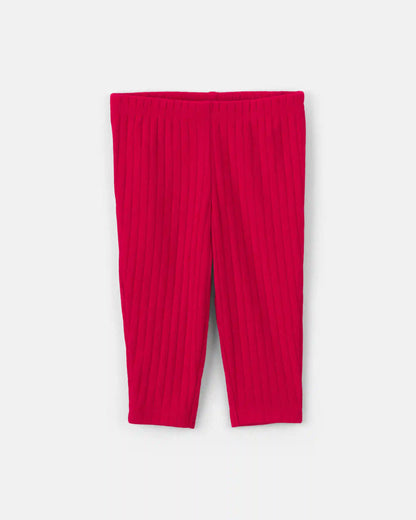 Baby Girl 2-Piece Long-Sleeve Bodysuit & Pant Set - Red