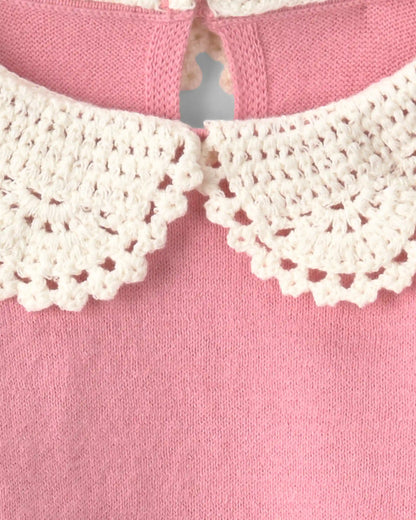 Baby Girl 2-Piece Long-Sleeve Sweater Top & Pant Set - Pink