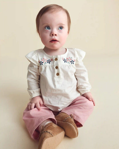 Baby Girl 2-Piece Floral Long-Sleeve Top & Pant Set - Pink/Cream
