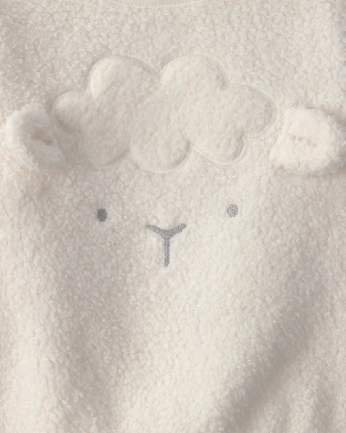 Baby 2-Piece Lamb Fleece Long-Sleeve Top & Pant Set - Cream