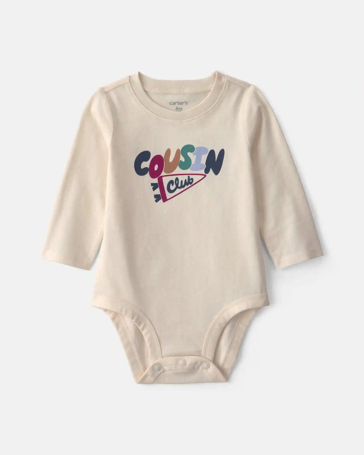 Baby 'Cousin Club' Long-Sleeve Graphic Bodysuit - Cream