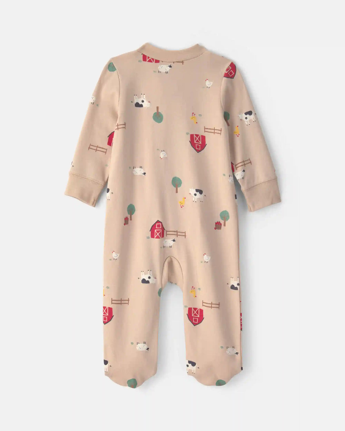 Baby Farm 100% Cotton 2-Way Zip Sleep & Play Pajamas - Beige