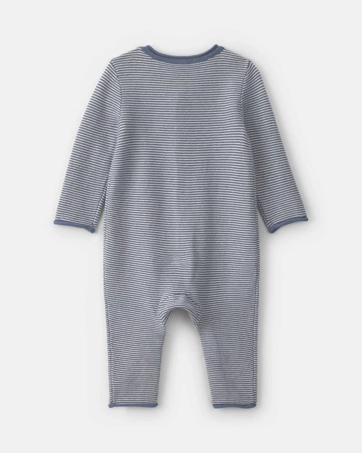 Baby Boy Striped Long-Sleeve Jumpsuit - Navy Blue