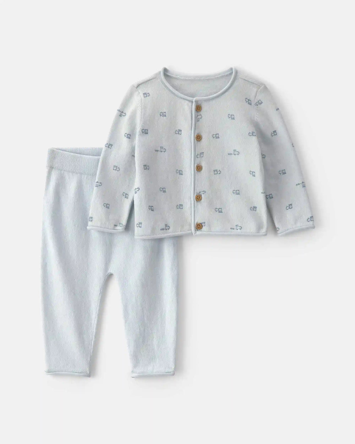 Baby Boy 2-Piece Train Long-Sleeve Top & Pant Set - Blue