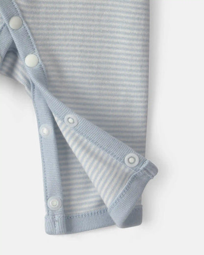 Baby Boy Striped 100% Cotton Sleep & Play Pajama - Blue