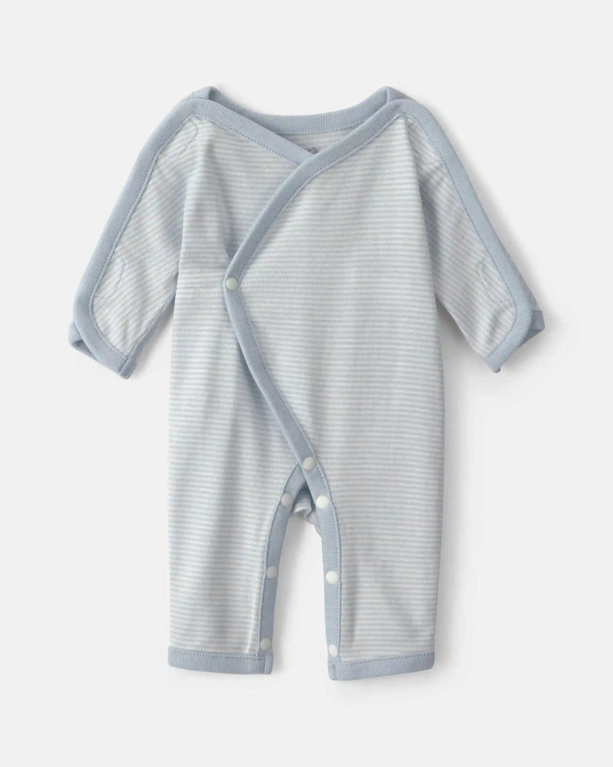Baby Boy Striped 100% Cotton Sleep & Play Pajama - Blue