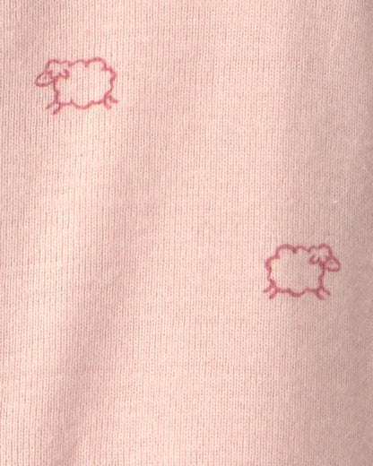 Baby Girl Sheep Long-Sleeve Sleeper Gown - Pink