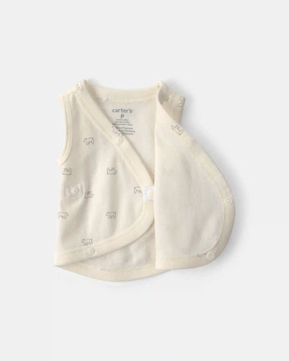 Baby Bear Side-Snap Tank - Cream