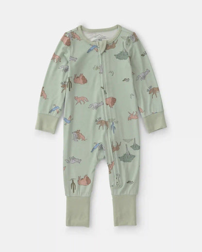 Baby Boy Desert PurelySoft™ 2-Way Zip Sleep & Play Pajamas - Green