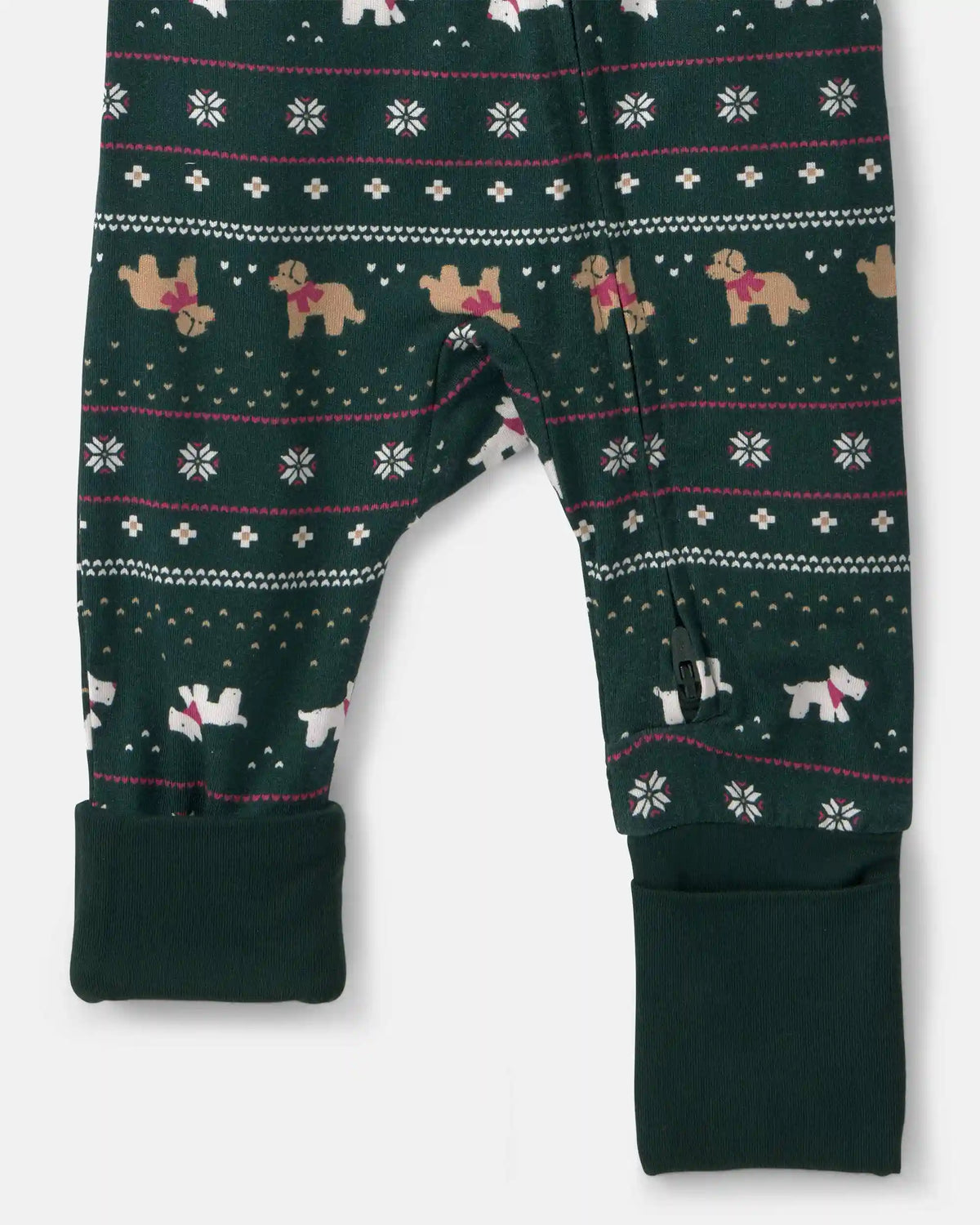 Baby Fair Isle PurelySoft™ 2-Way Zip Sleep & Play Pajamas - Green
