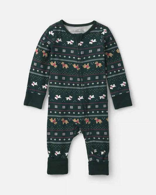 Baby Fair Isle PurelySoft™ 2-Way Zip Sleep & Play Pajamas - Green