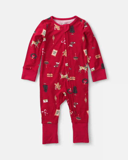Baby Christmas PurelySoft™ 2-Way Zip Sleep & Play Pajamas - Red