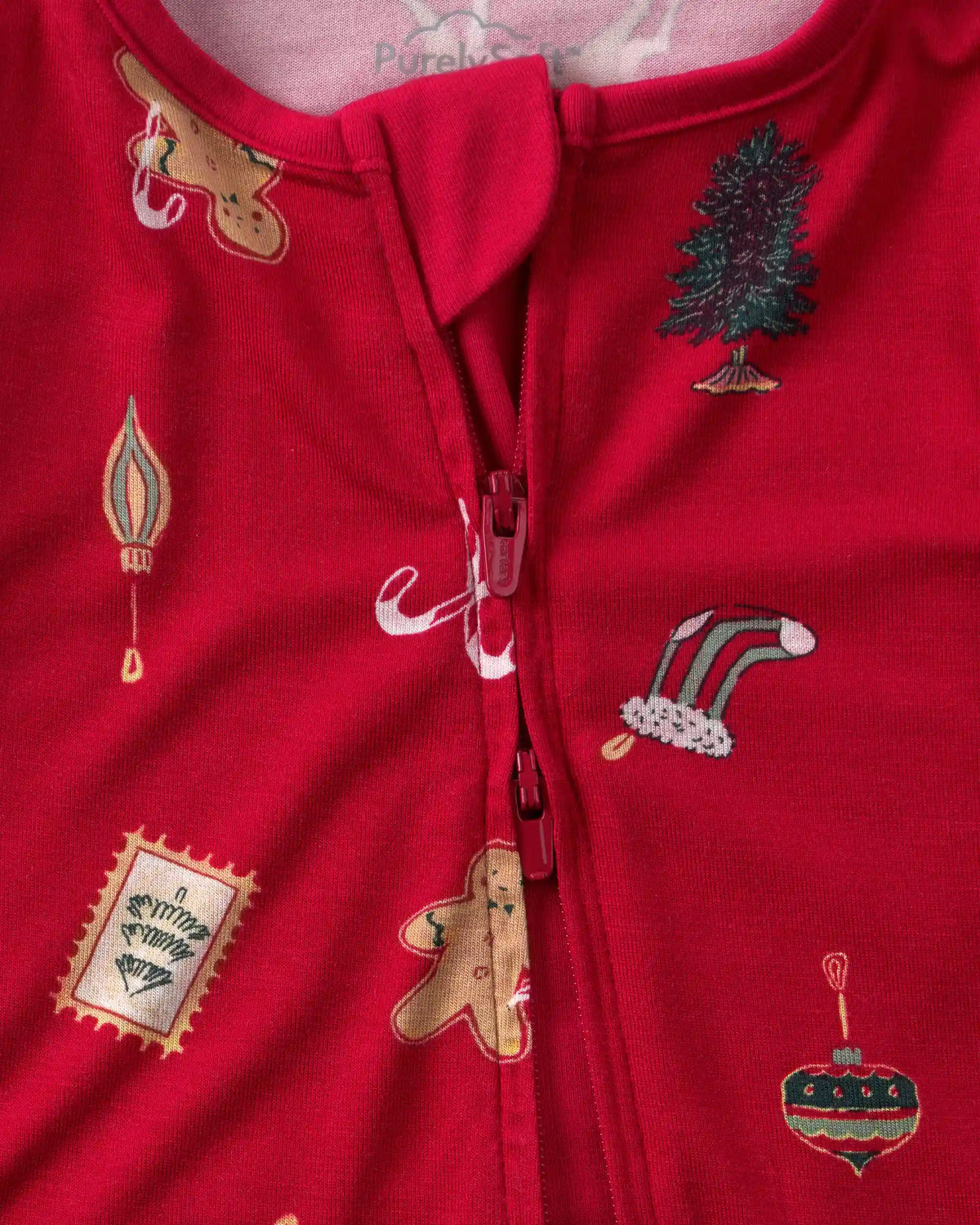 Baby Christmas PurelySoft™ 2-Way Zip Sleep & Play Pajamas - Red