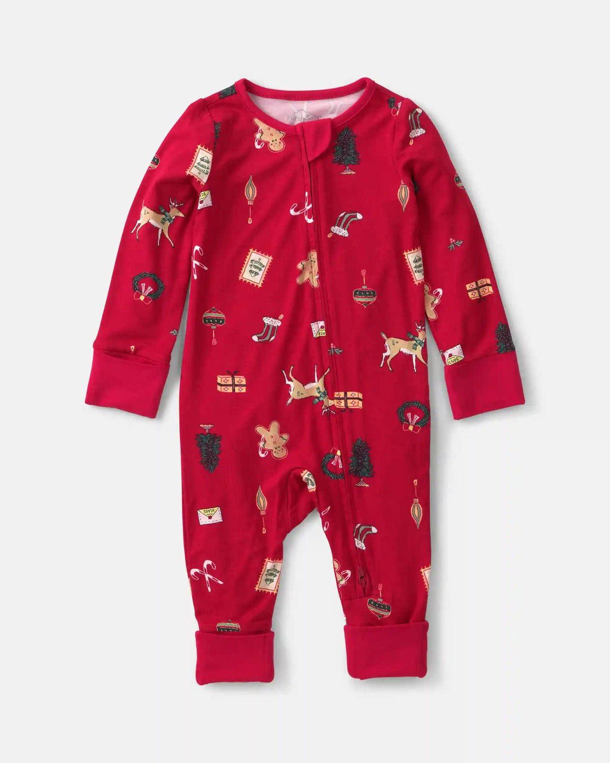 Baby Christmas PurelySoft™ 2-Way Zip Sleep & Play Pajamas - Red