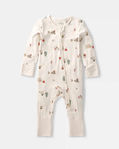 Baby North Pole PurelySoft™ 2-Way Zip Sleep & Play Pajamas - Cream