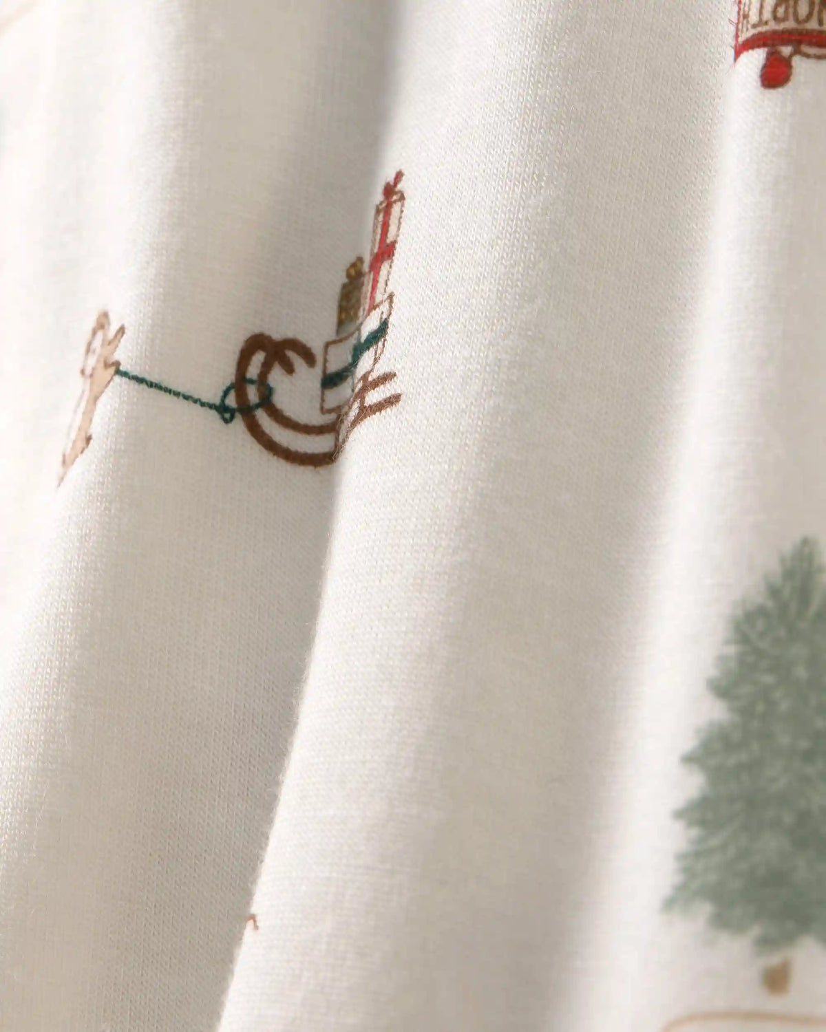 Baby North Pole PurelySoft™ 2-Way Zip Sleep & Play Pajamas - Cream