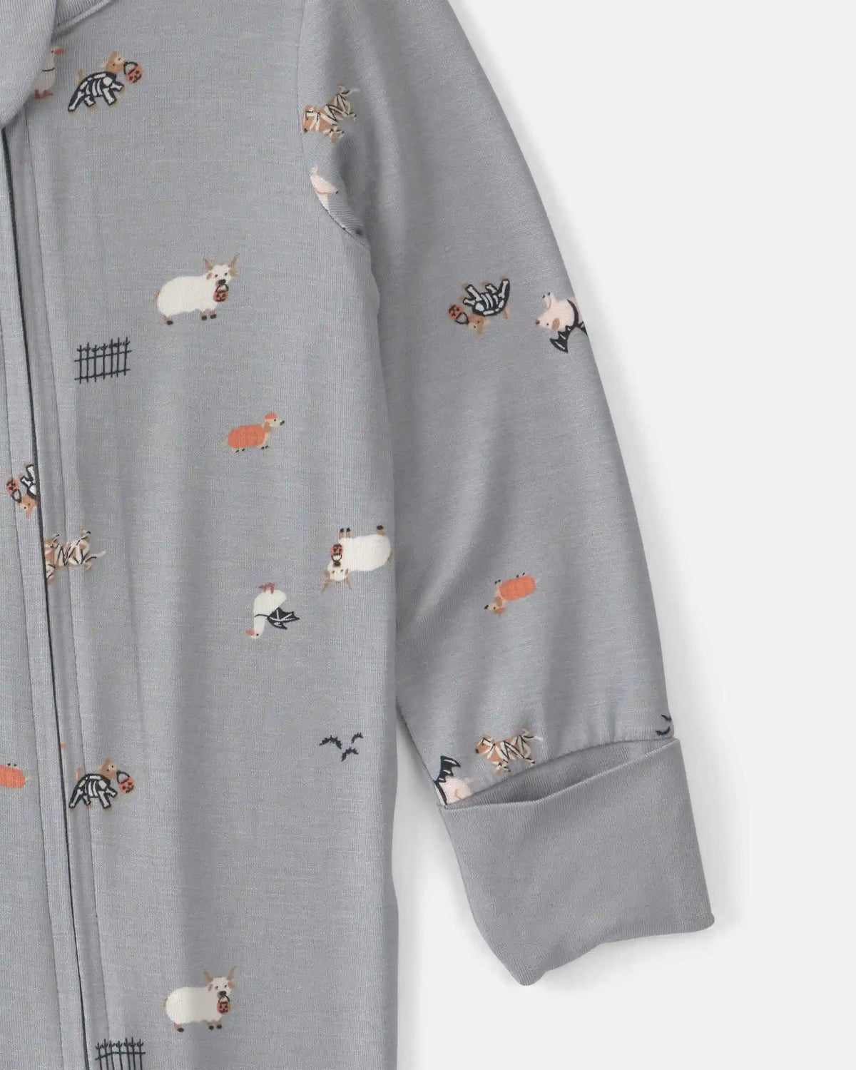 Baby Halloween PurelySoft™ 2-Way Zip Sleep & Play Pajamas - Grey