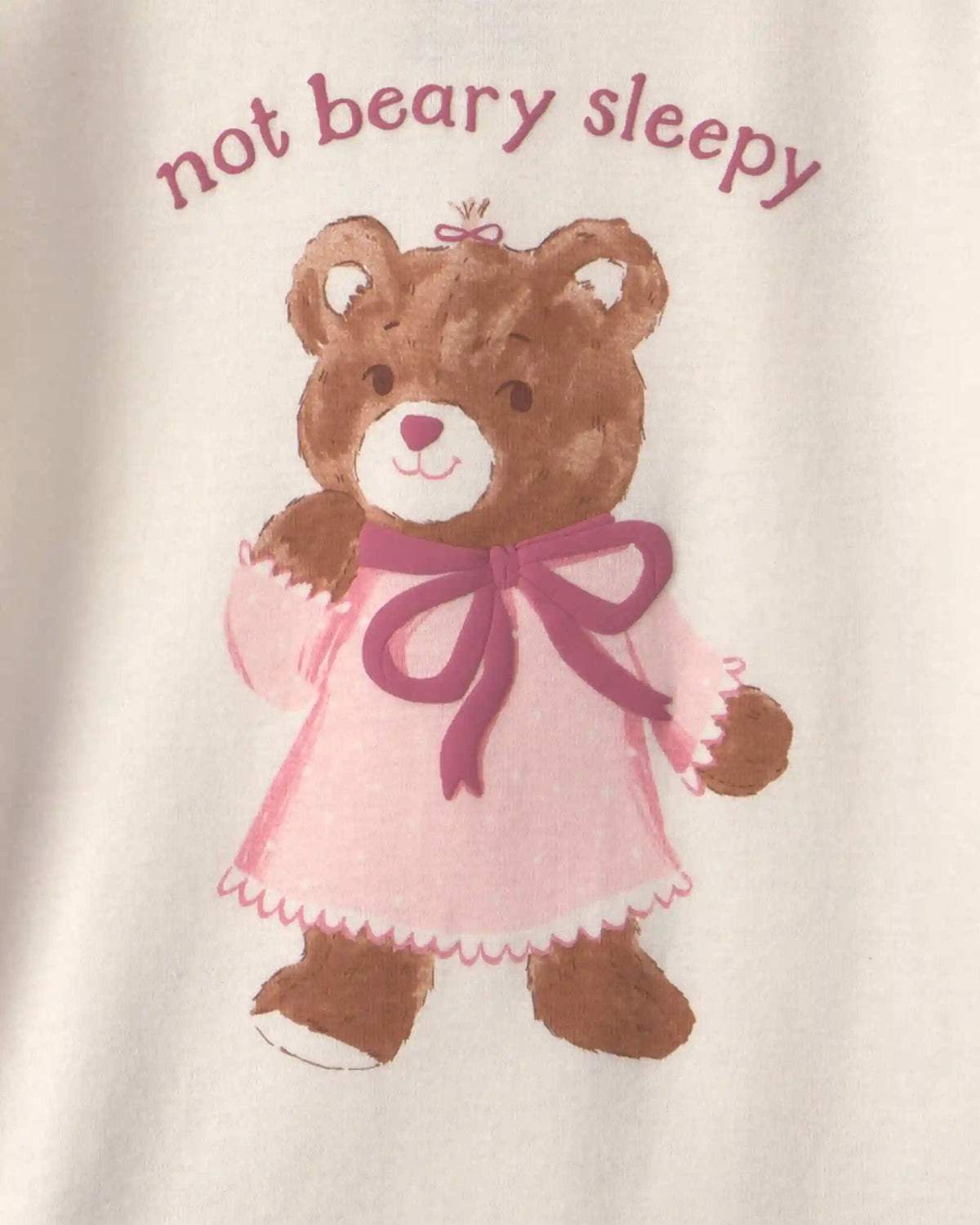 Baby Girl 4-Piece Bear Varsity 100% Cotton Snug Fit Pajama Set - Pink/Cream