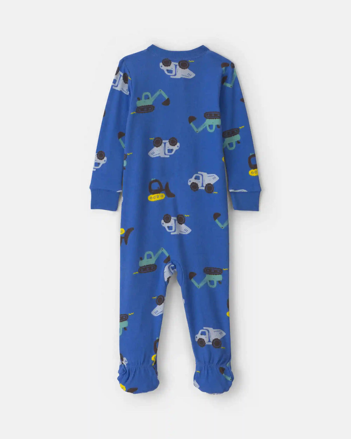 Baby Boy 1-Piece Construction 2-Way Zip 100% Cotton Snug Fit Footed Pajama - Blue