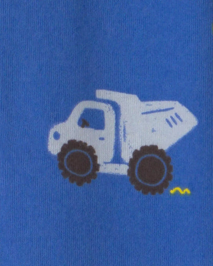 Baby Boy 1-Piece Construction 2-Way Zip 100% Cotton Snug Fit Footed Pajama - Blue