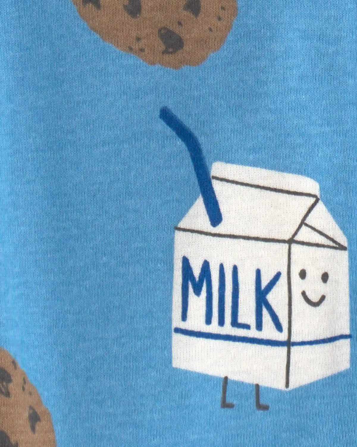 Baby Boy 1-Piece Milk & Cookies 100% Cotton Pajama - Blue