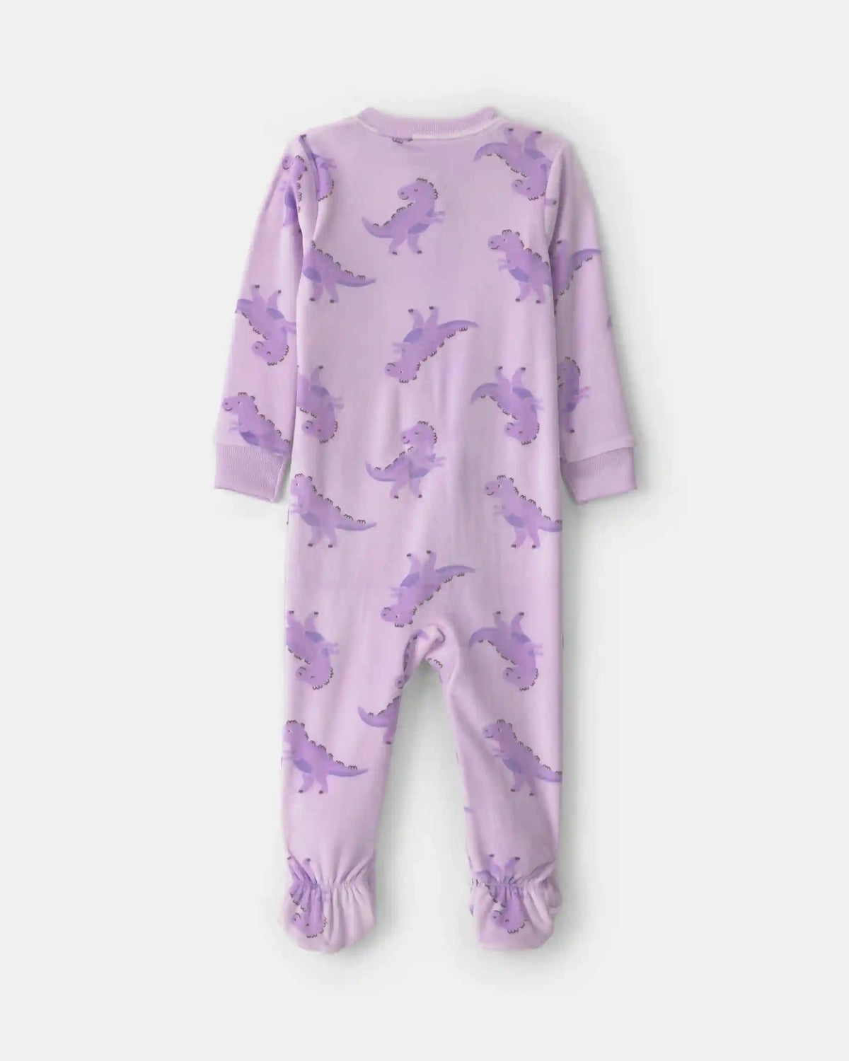 Baby Girl 1-Piece Dino 2-Way Zip DreamPlush Snug Fit Footed Pajama - Purple
