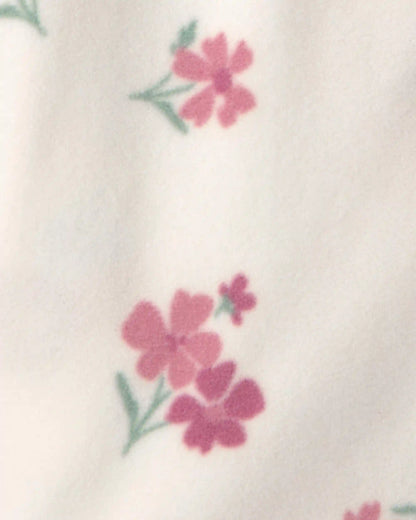 Baby Girl Floral Fleece Sleep Bag - Cream