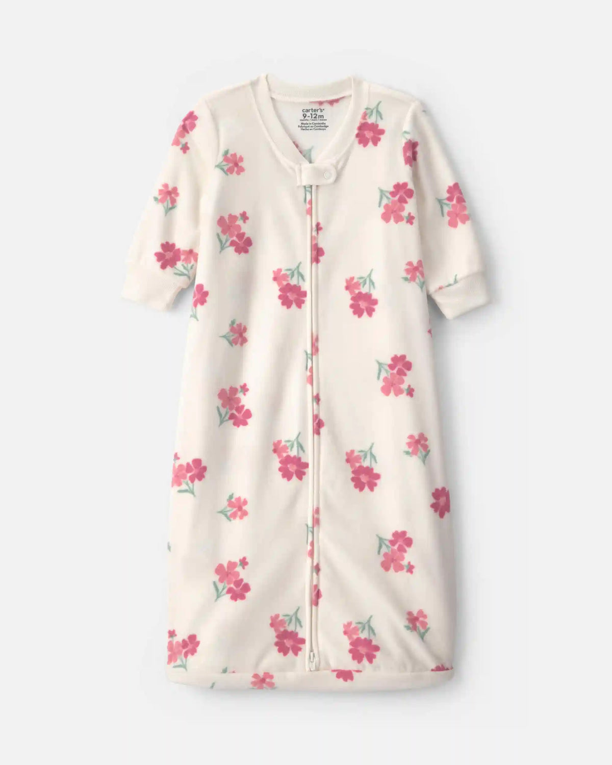 Baby Girl Floral Fleece Sleep Bag - Cream