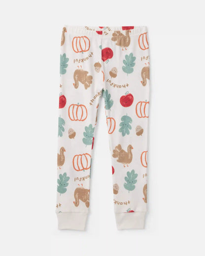 Baby 2-Piece Thanksgiving 100% Cotton Snug Fit Pajama Set - Cream