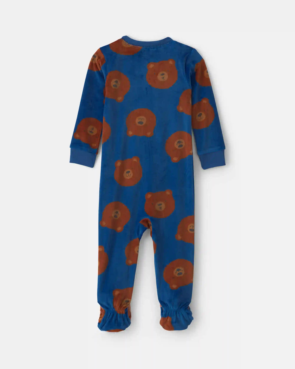 Baby Boy 1-Piece Bear 2-Way Zip DreamPlush Snug Fit Footed Pajama - Navy Blue