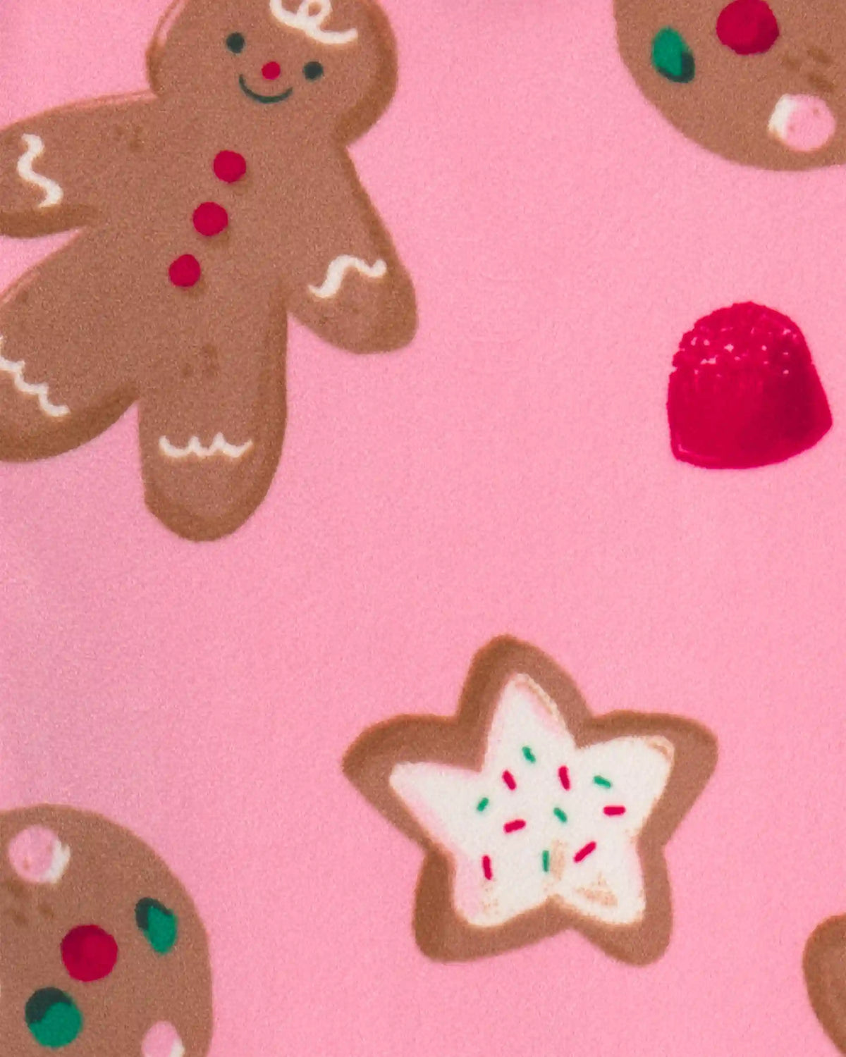 Baby Girl 2-Piece Christmas Gingerbread DreamPlush Snug Fit Pajama Set - Pink