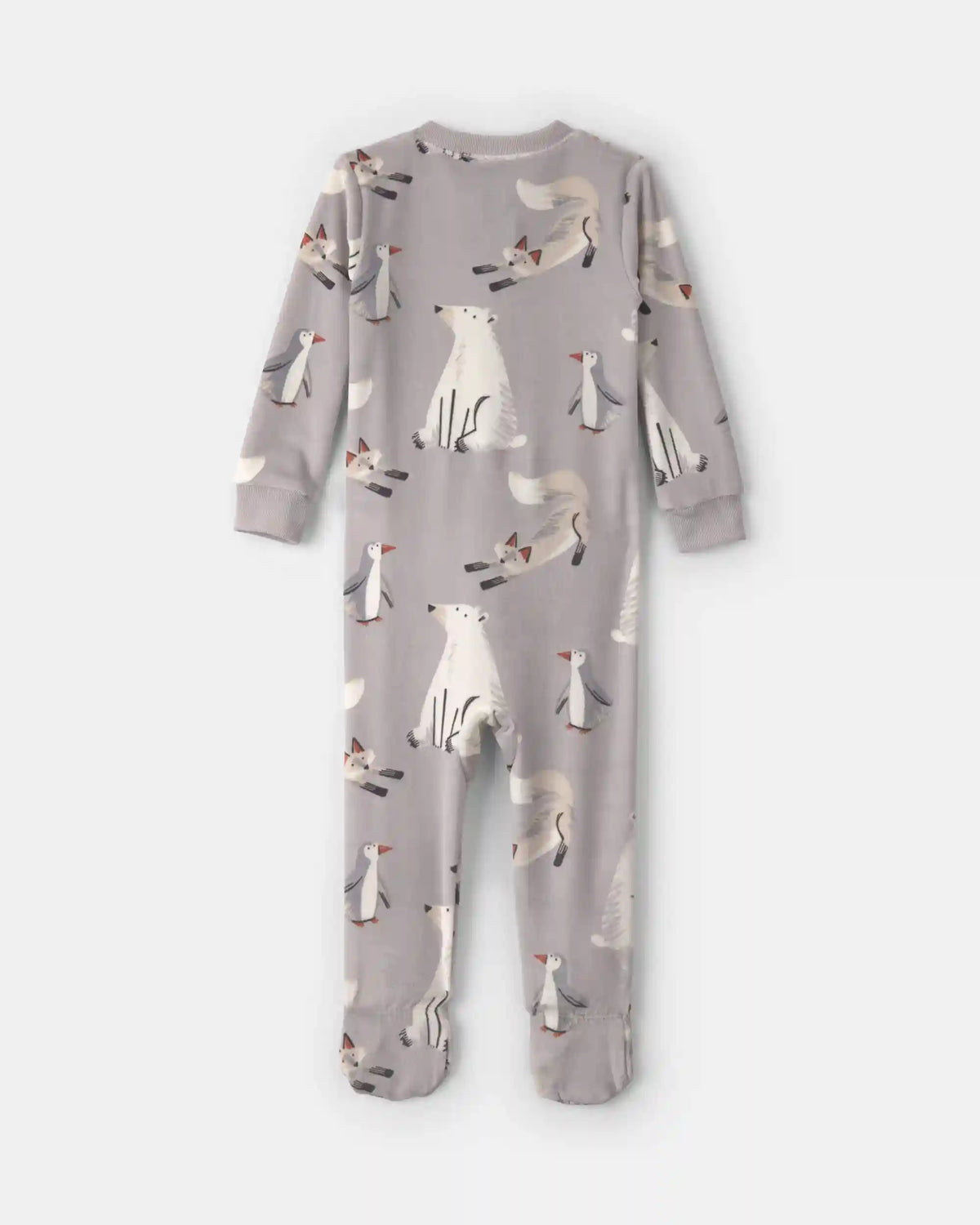 Baby Boy 1-Piece Winter Animals 2-Way Zip DreamPlush Snug Fit Footed Pajama - Grey