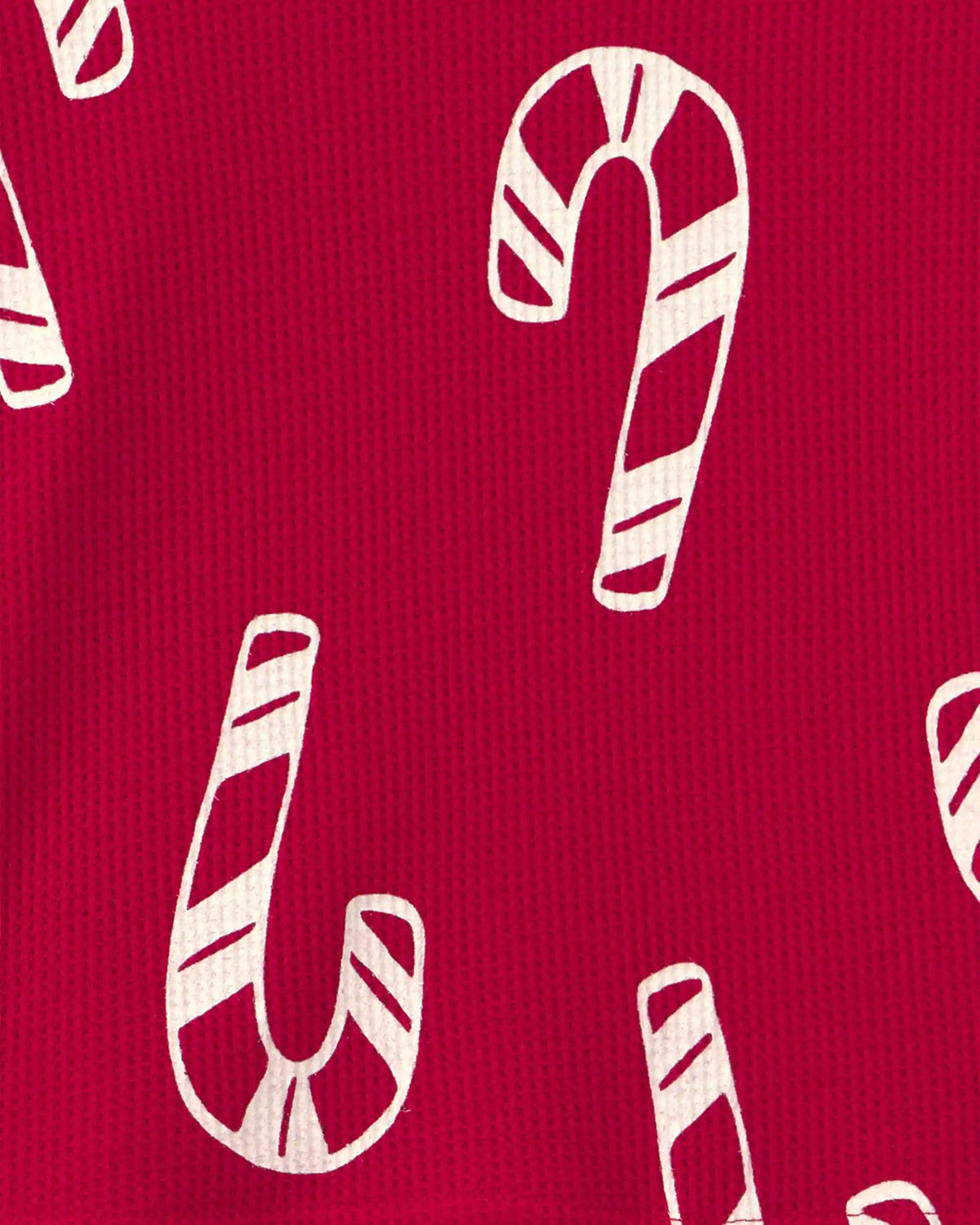 Baby Candy Cane Christmas Thermal Snug Fit 2-Piece Pajama Set - Red