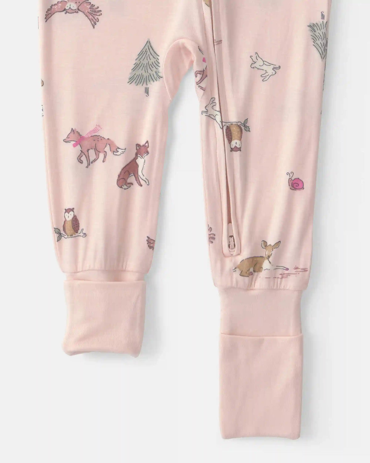 Baby Girl 1-Piece Woodland PurelySoft™ Snug Fit Pajama - Pink