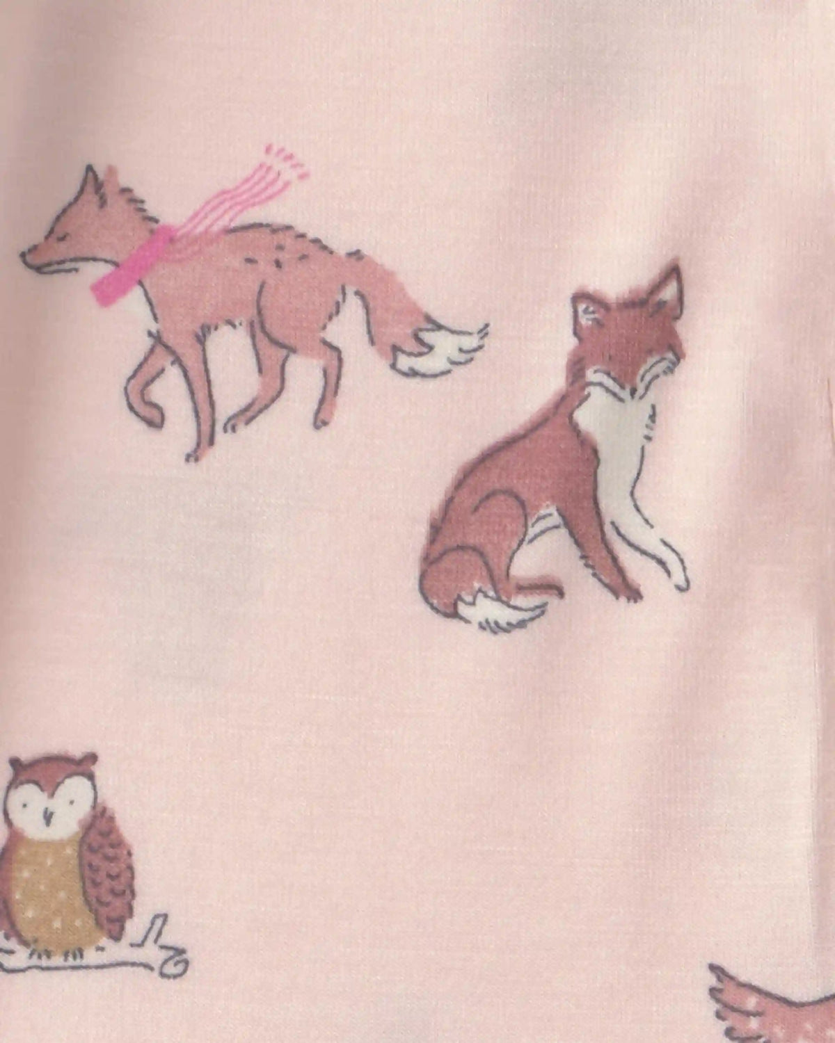 Baby Girl 1-Piece Woodland PurelySoft™ Snug Fit Pajama - Pink