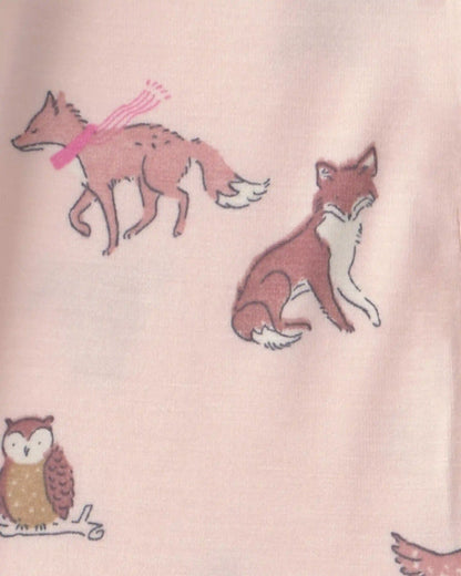 Baby Girl 1-Piece Woodland PurelySoft™ Snug Fit Pajama - Pink
